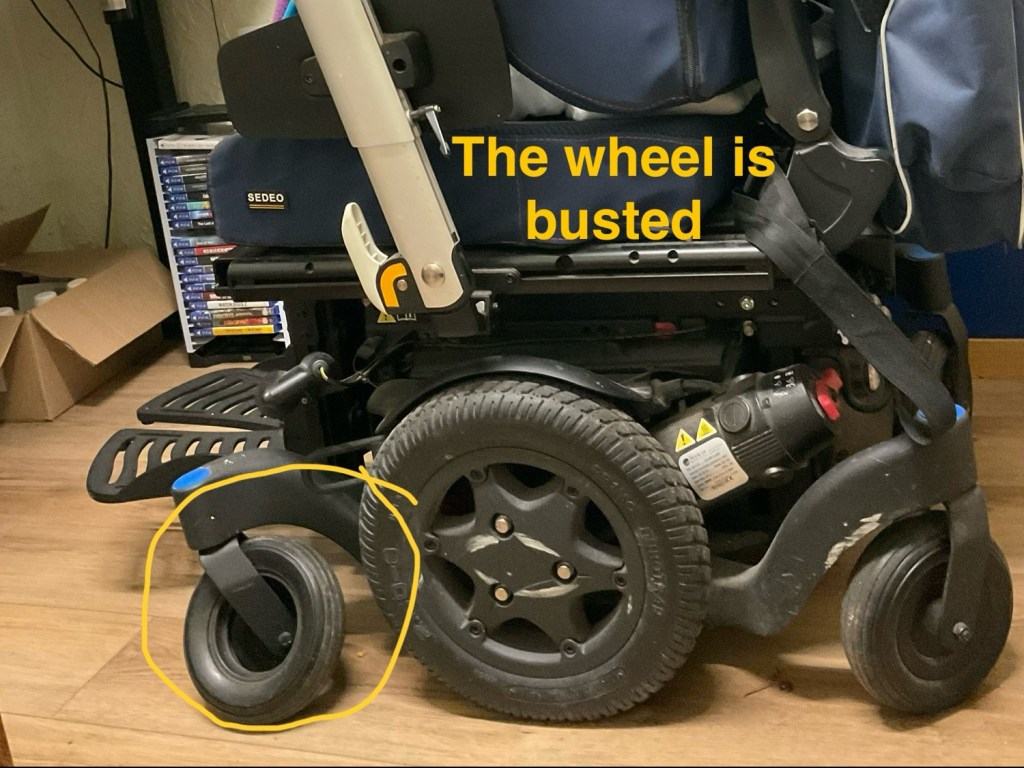 I leave the house ready to get on the train to London … and my wheelchair breaks before I even cross the&nbsp;road